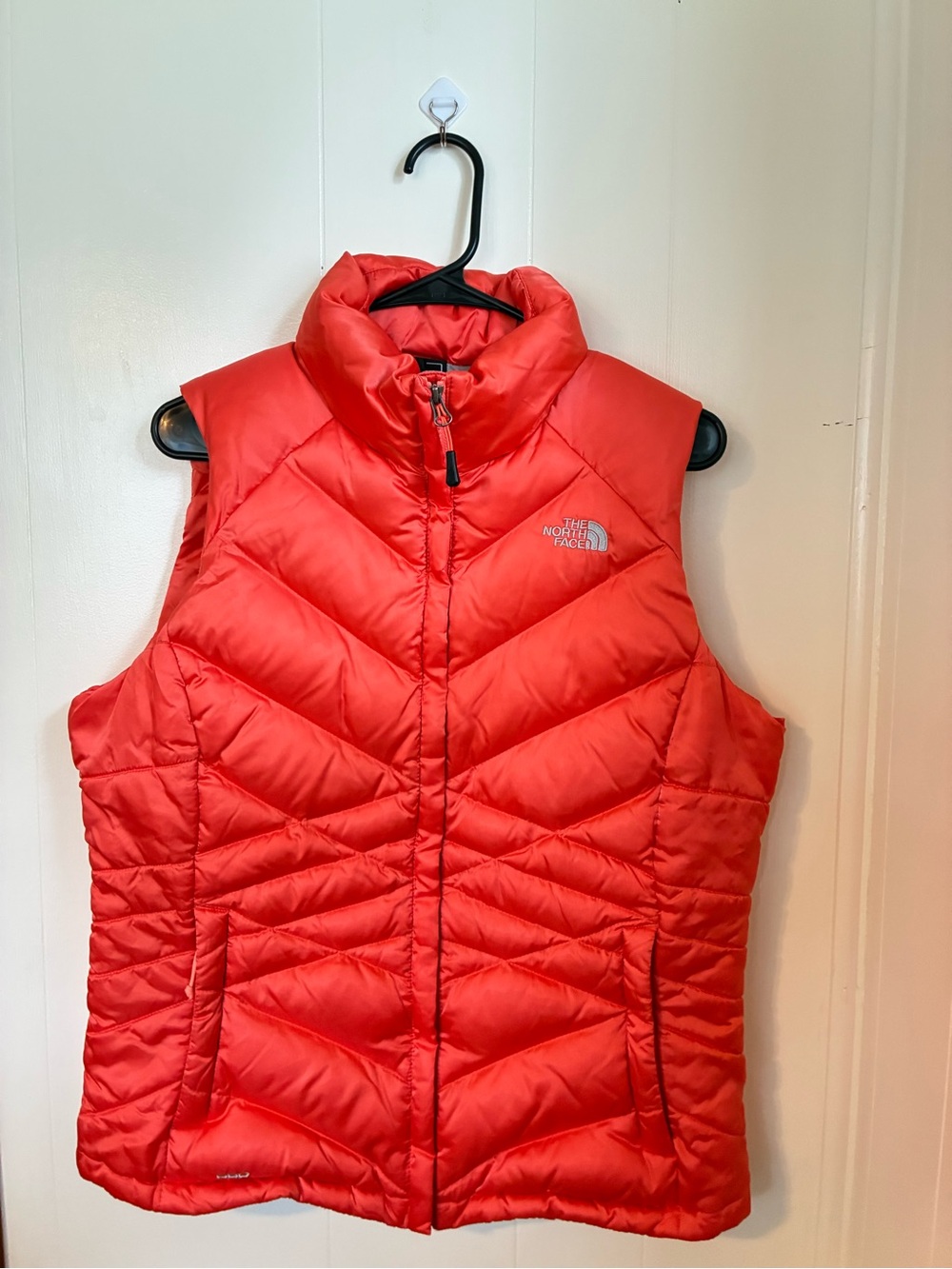 The North Face Women's Coral-Red Quilted Puffer Vest